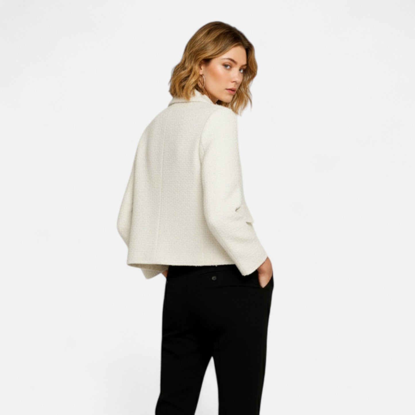 Veste Femme Tweed Courte Élégance Classique