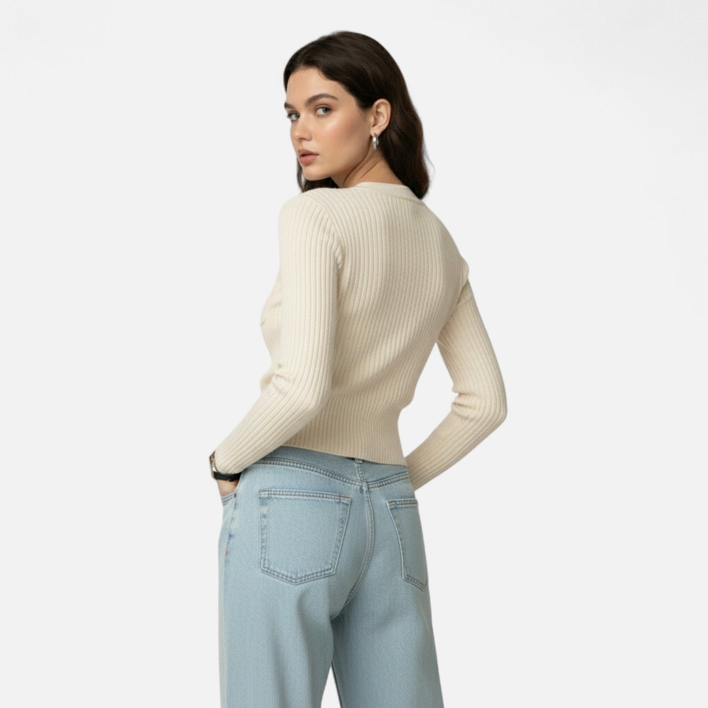 Cardigan Femme Maille Slim Élégance Classique