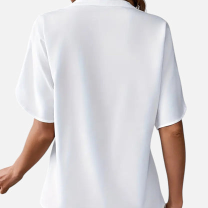 Blouse Femme Col Fendu Élégance Intemporelle