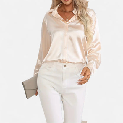 Chemise Femme Satin Col Tailleur Élégance