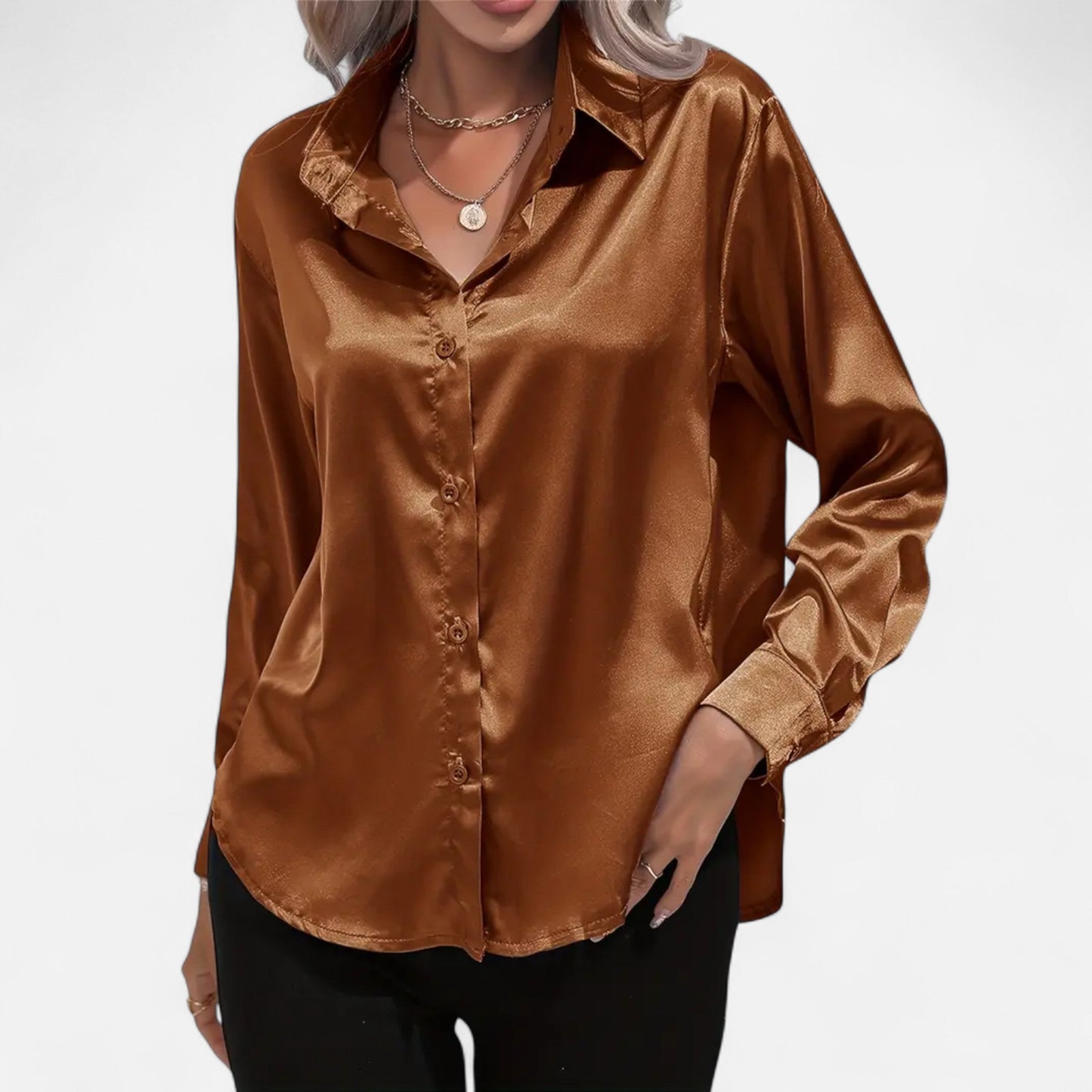 Chemise Femme Satin Col Tailleur
