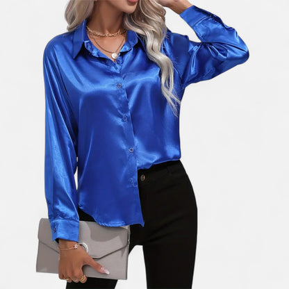 Chemise Femme Satin Col Tailleur